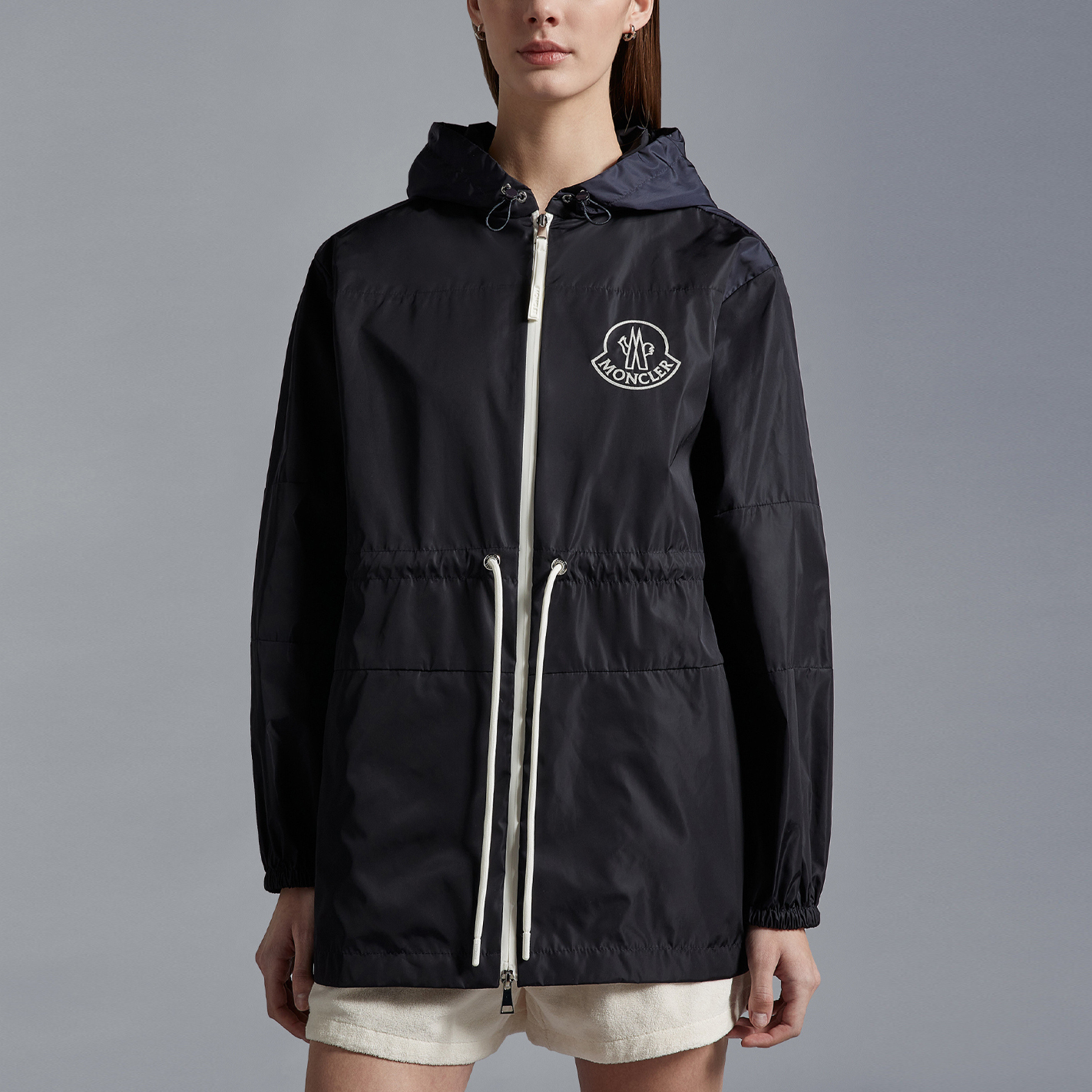 Details for (Women) Moncler SS23  Casual Zip-Up Hoodie Jacket Dark Navy Blue. I10931A00123539ZD778