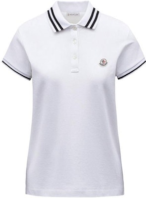 (Women) Moncler SS23 Cotton Polo Shirt with Embroidered Logo - White. I10938A0000884720001 Buy (Women) Moncler SS23 Cotton Polo Shirt with Embroidered Logo - White. I10938A0000884720001