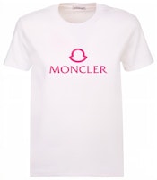 (Women) Moncler SS23 Letter Print Crewneck Tee Short Sleeve White 8C00006-809CR-001 (Women) Moncler SS23 Letter Print Crewneck Tee Short Sleeve White 8C00006-809CR-001