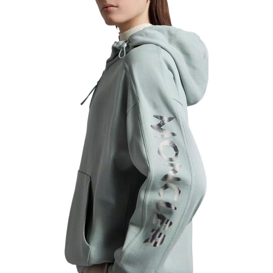 (Women) Moncler SS23  Light Green Half-Zip Hoodie with Reflective Logo Print. I10938G00024899TR71U 圖 6