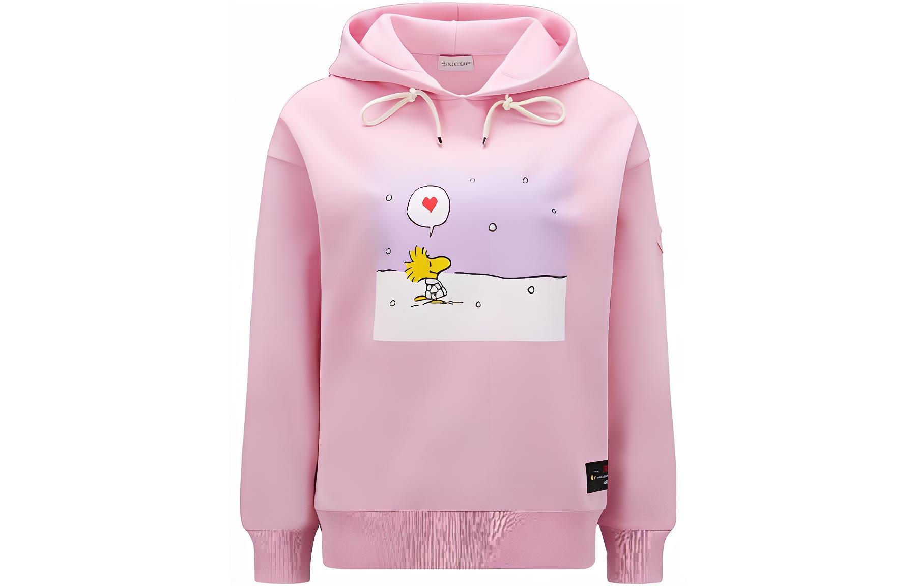 (Women) Moncler SS23  Pink Graphic Print Pullover Hoodie. I10938G00040899M9502