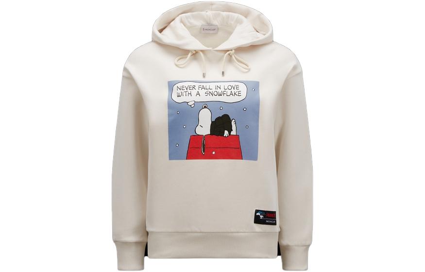 Order (W) Moncler SS23 動漫圖案白色套頭衫運動衫。 I10938G00040899M9001