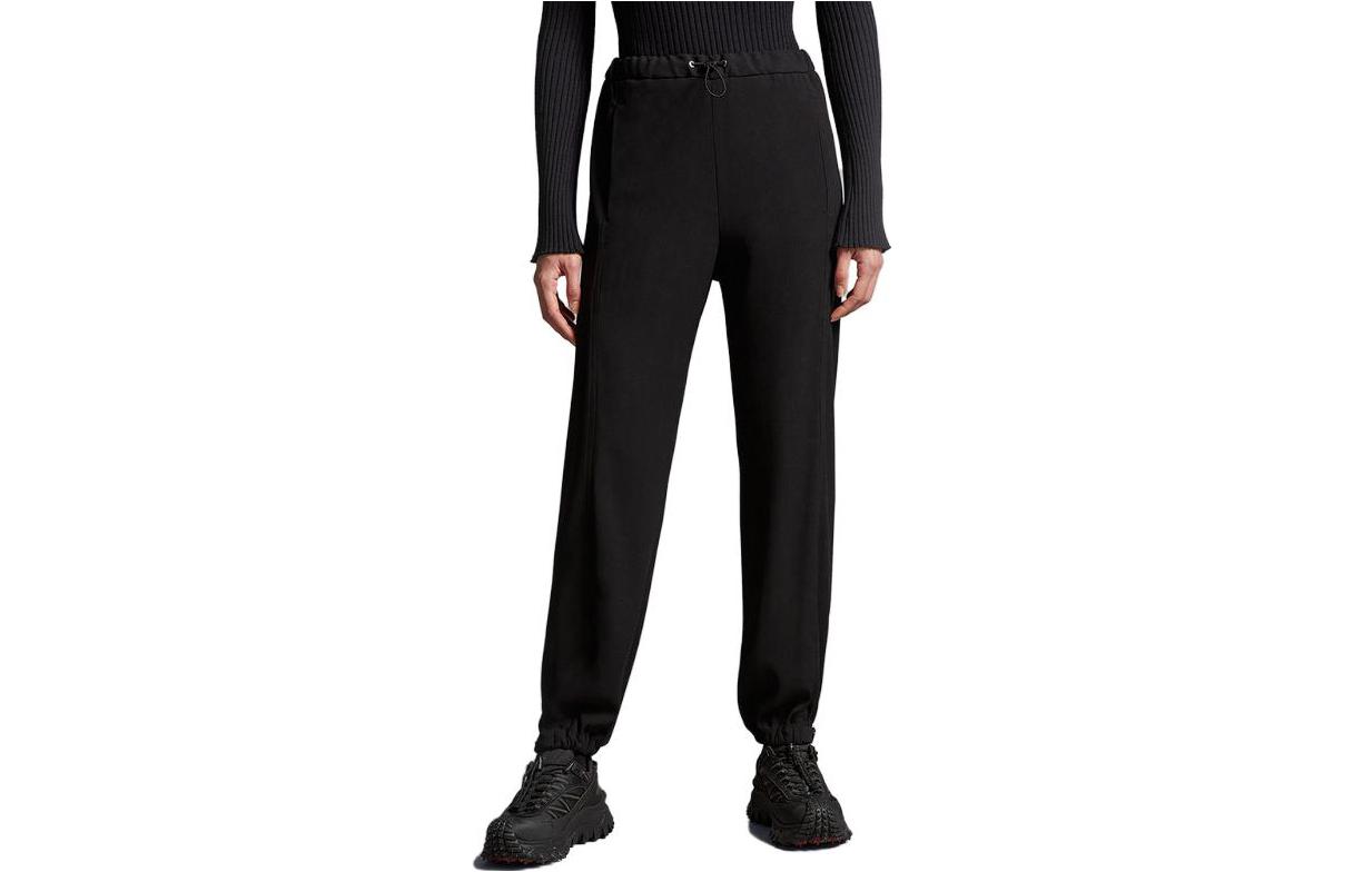 (Women) Moncler SS23  Simple Satin Casual Pants Black I20932A00015596WF999