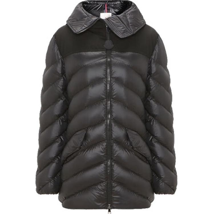 (Women) Moncler SS23  Slim-Fit Solid Color Patch Hoodie Jacket - Black. H20931A00010595ZZ999