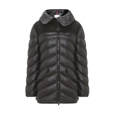 (Women) Moncler SS23 Slim-Fit Solid Color Patch Hoodie Jacket - Black. H20931A00010595ZZ999
