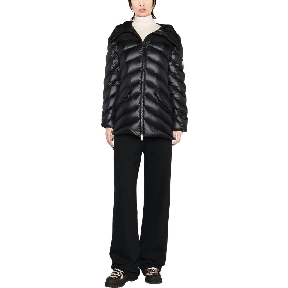 (Women) Moncler SS23  Slim-Fit Solid Color Patch Hoodie Jacket - Black. H20931A00010595ZZ999 圖 3