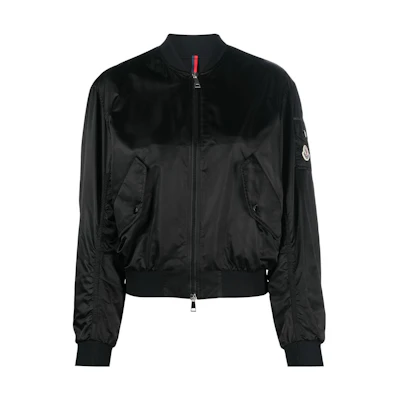 (Women) Moncler SS23 Solid Color Zip-Up Jacket Black I10931A0008459685999