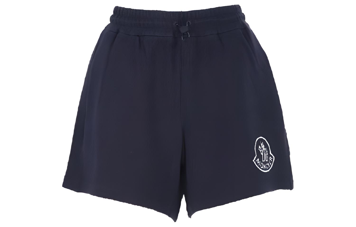 (Women) Moncler SS23  Solid Elastic Straight Shorts Navy Blue 8H00020-89A0X-778