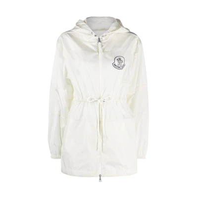 (Women) Moncler SS23 White Casual Zip-Up Hooded Jacket. I10931A00123539ZD034