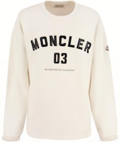 (Women) Moncler SS23 White Crewneck Long-Sleeve Sweatshirt with Logo Print. I10938G00002899WC033 (Women) Moncler SS23 White Crewneck Long-Sleeve Sweatshirt with Logo Print. I10938G00002899WC033