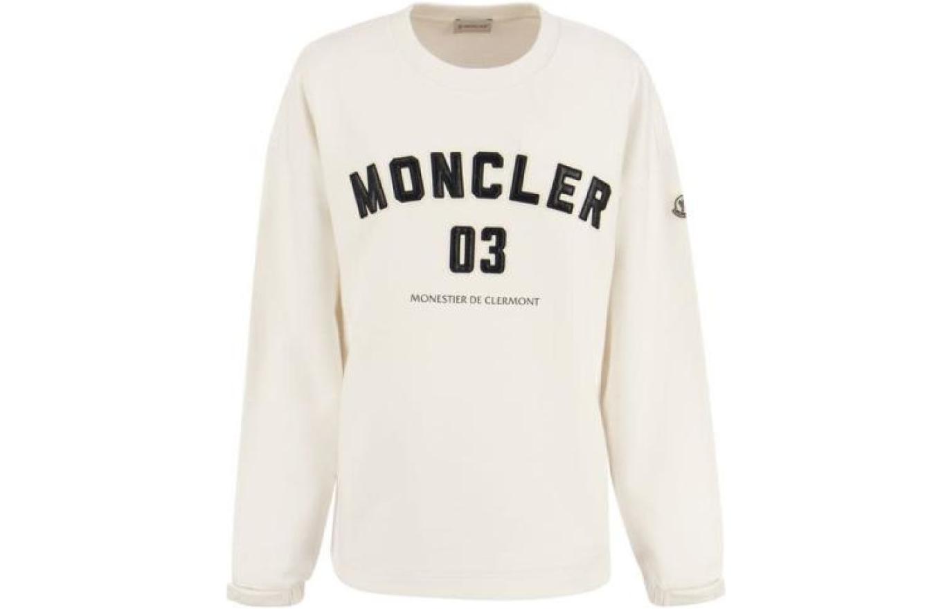 Order (W) Sudadera Moncler SS23 Blanca de Manga Larga con Estampado de Logo. I10938G00002899WC033