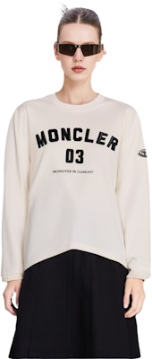 (W) Sudadera Moncler SS23 Blanca de Manga Larga con Estampado de Logo. I10938G00002899WC033 Purchase (W) Sudadera Moncler SS23 Blanca de Manga Larga con Estampado de Logo. I10938G00002899WC033