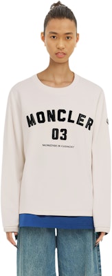 (W) Sudadera Moncler SS23 Blanca de Manga Larga con Estampado de Logo. I10938G00002899WC033 Sizing (W) Sudadera Moncler SS23 Blanca de Manga Larga con Estampado de Logo. I10938G00002899WC033