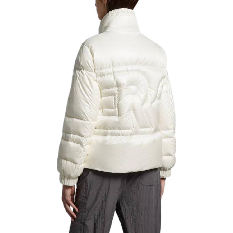 Purchase (W) Moncler SS23 Jaket Puffer Putih dengan Ritsleting dan Kerah Berdiri. I10931A00020595FE034