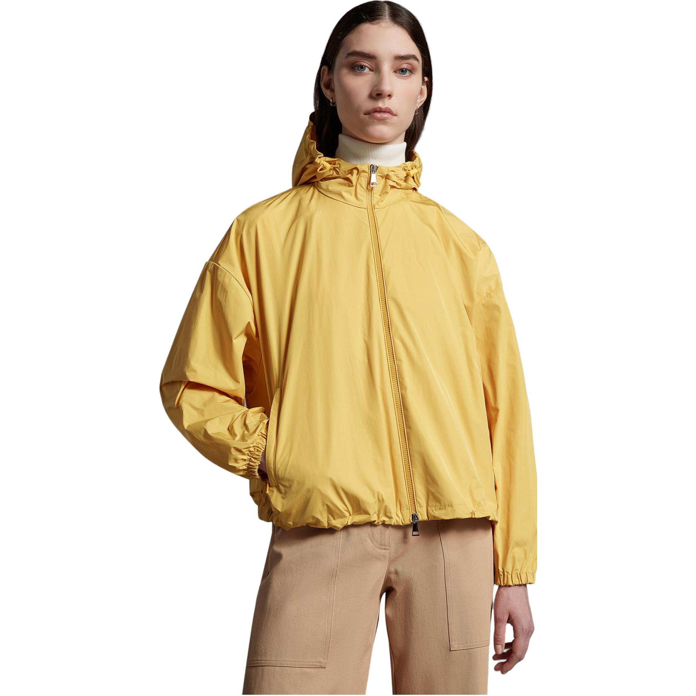 Shop (Women) Moncler SS23  Yellow Logo Hooded Casual Jacket I10931A0011954A91142