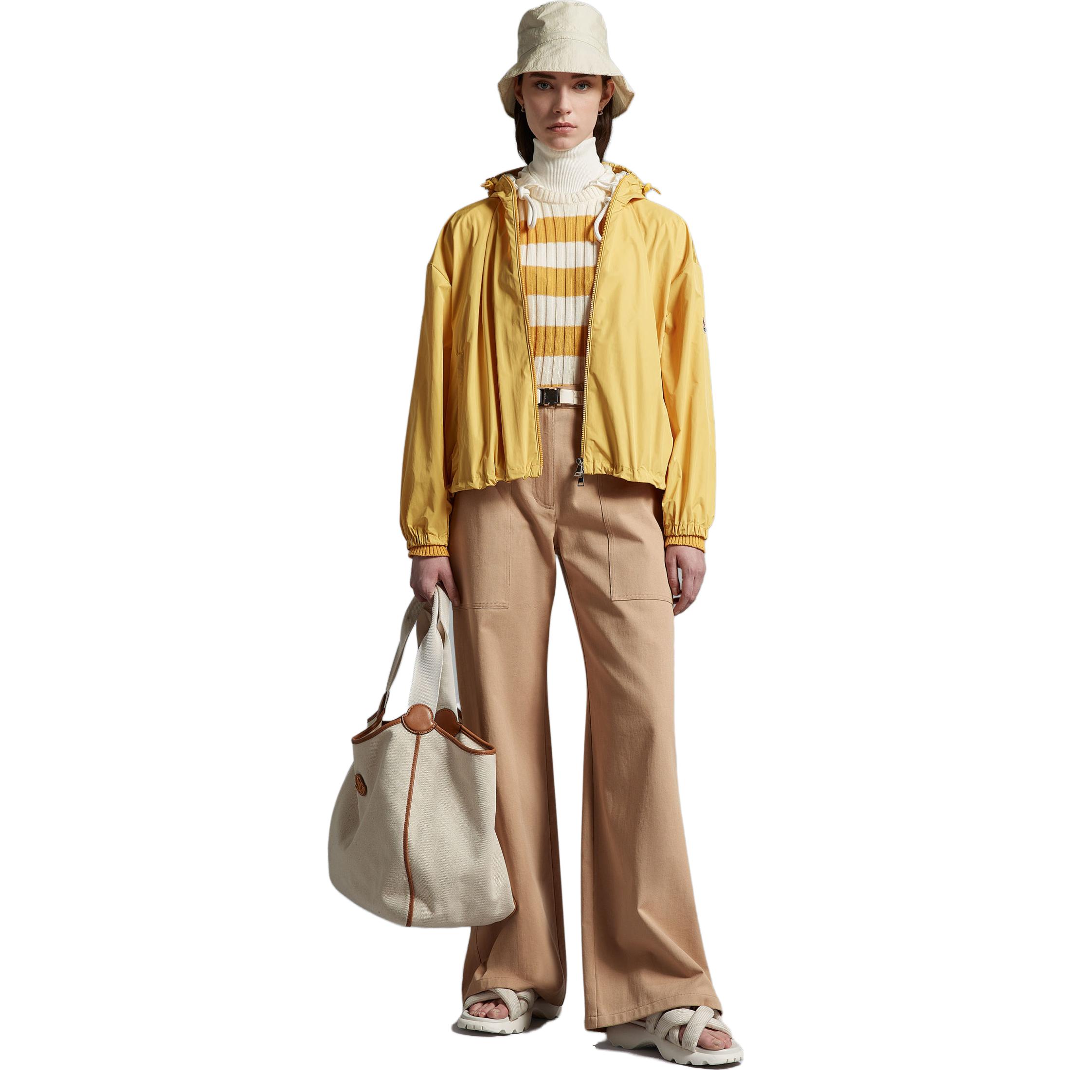 Purchase (Women) Moncler SS23  Yellow Logo Hooded Casual Jacket I10931A0011954A91142