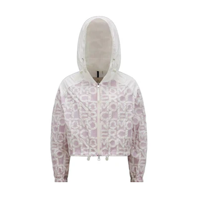 (Women) Moncler SS23 All-Over Logo Zip-Up Hoodie Jacket Pink I10931A00094596NIF60