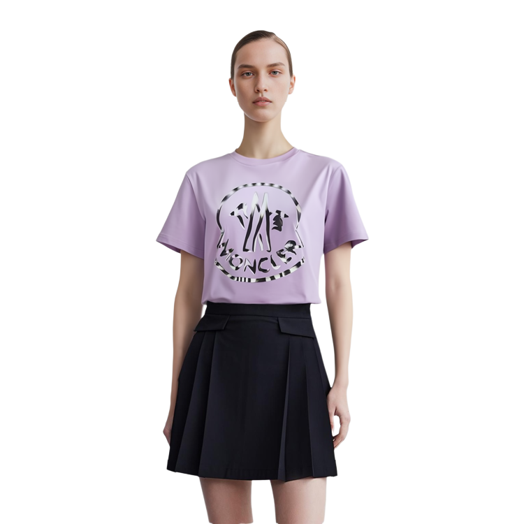 (Women) Moncler SS23 Lilac Crewneck Casual Short Sleeve T-Shirt I10938C00018899WS61A 圖 3