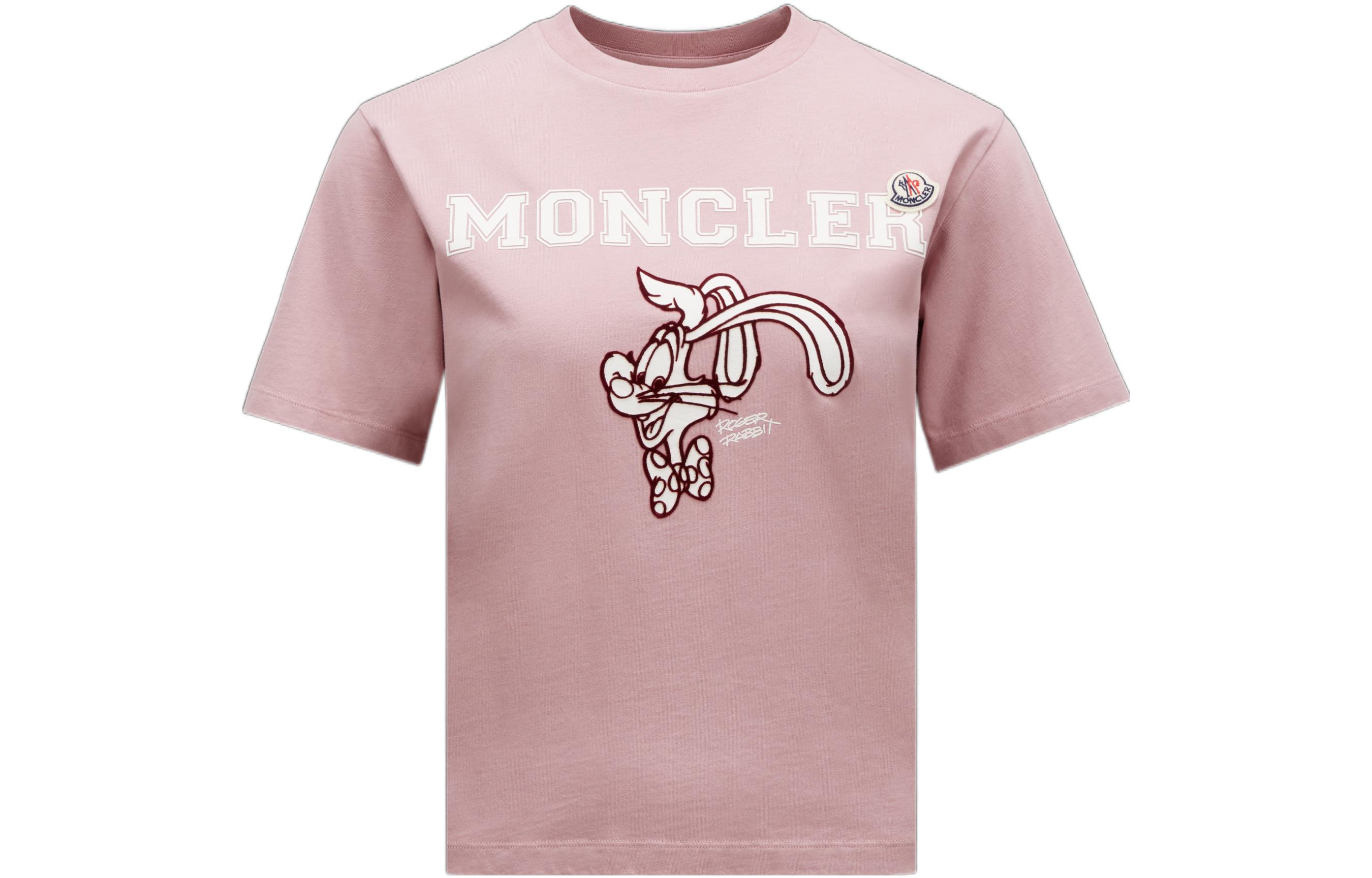 (Women) Moncler SS23 Lunar New Year Pink Rabbit Logo Print T-Shirt I10938C000248390T523