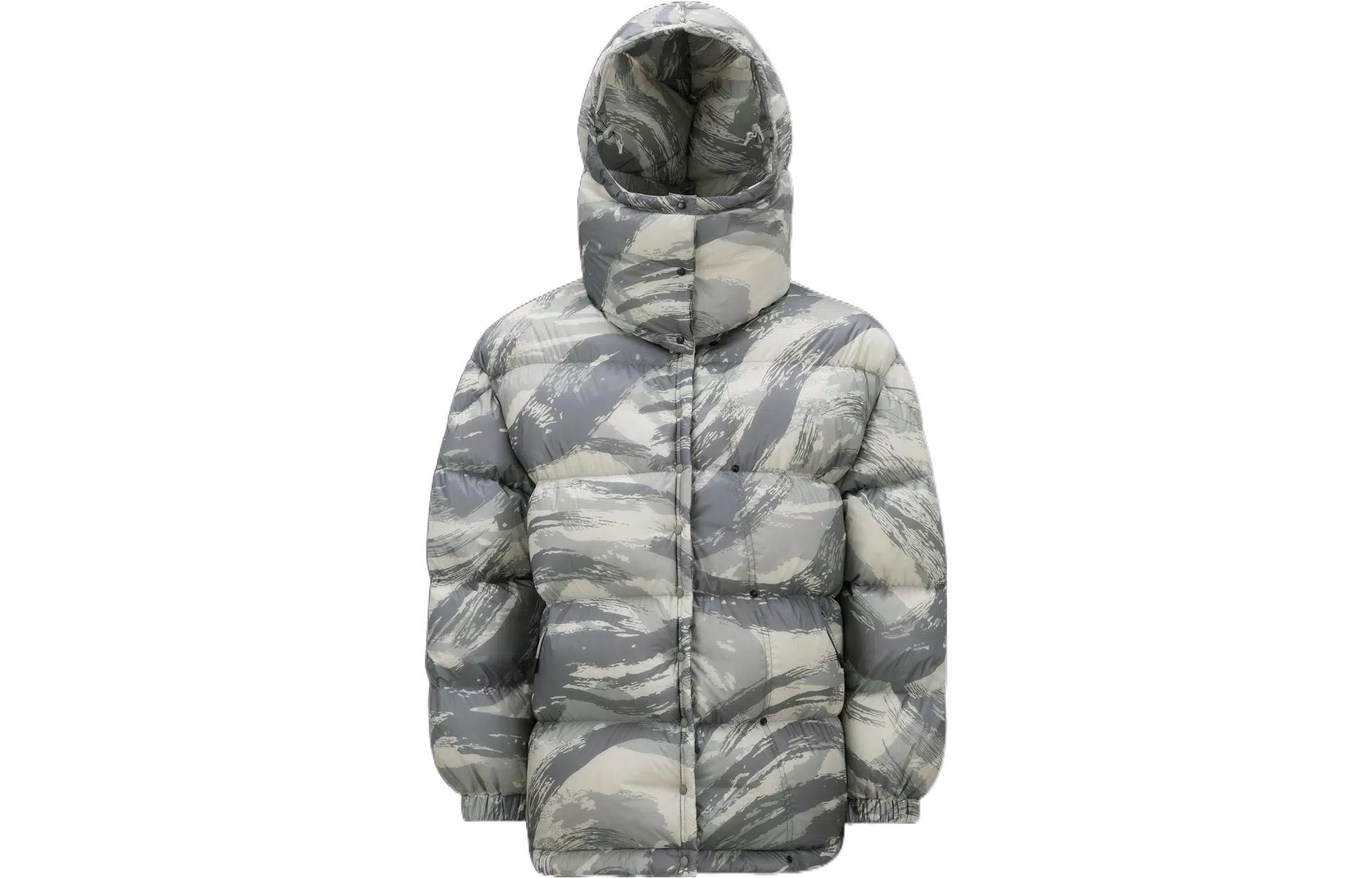 (Women) Moncler SS23 Marble Print Straight Long Sleeve Hooded Down Jacket Women Grey H209K1A00002M2561F92 圖 2