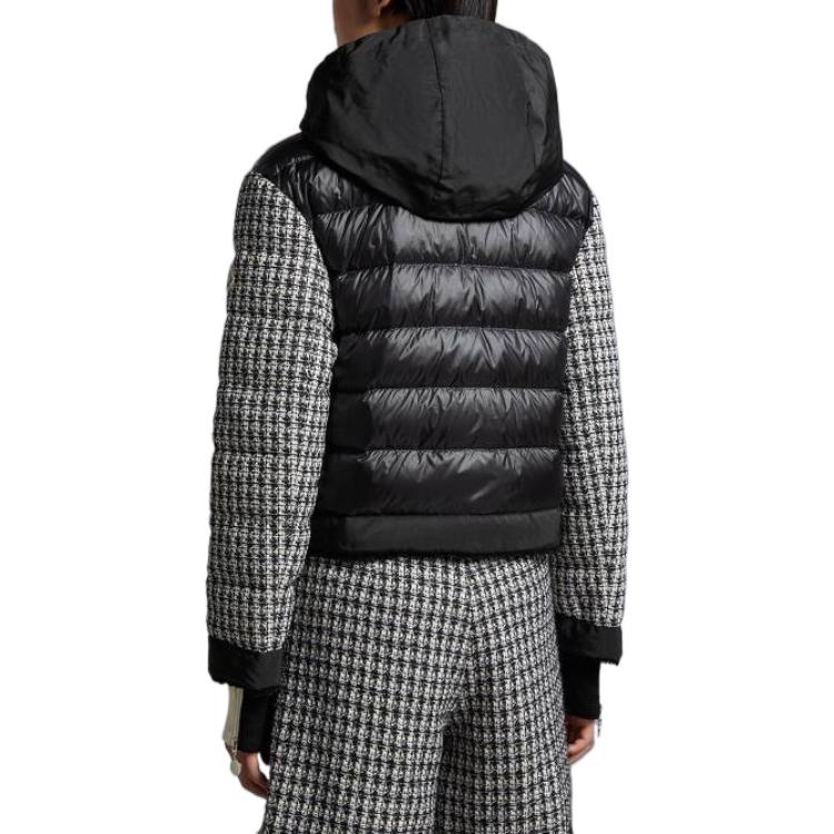 (Women) Moncler SS23 Remonay Houndstooth Logo Long Sleeve Hoodie Jacket Women Black I10931A00026596PRF09 圖 4