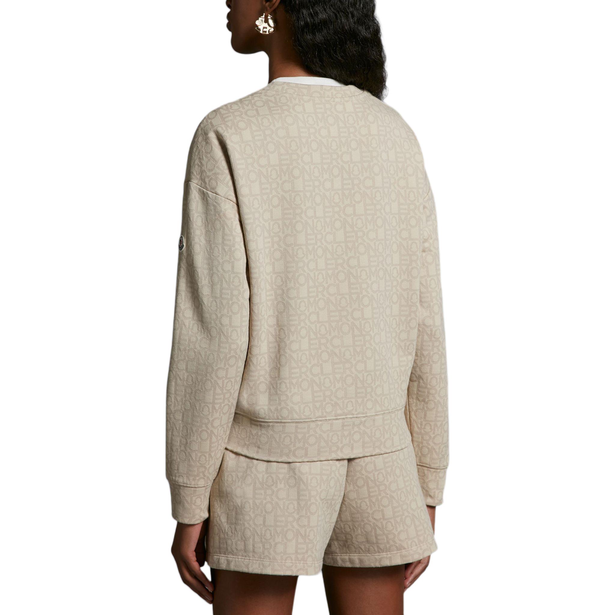 (Women) Moncler SS24  Beige Jacquard Letter Pattern Crewneck Pullover Sweatshirt J10938G0003689AHBF22 圖 4