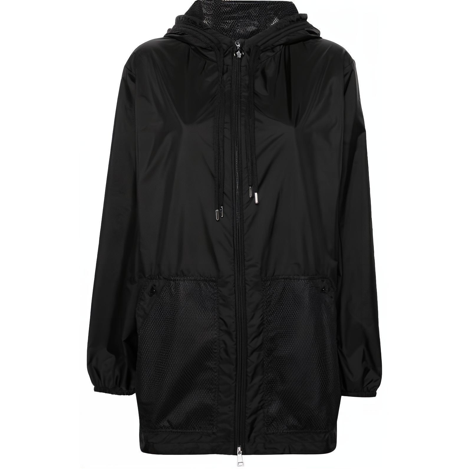 (Women) Moncler SS24  Black Hooded Zip-Up Parka Jacket. J10931A001015968E999