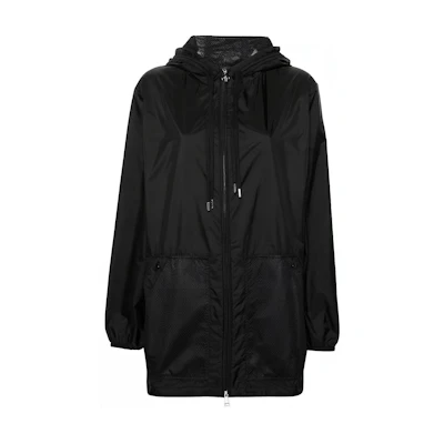 (Women) Moncler SS24 Black Hooded Zip-Up Parka Jacket. J10931A001015968E999