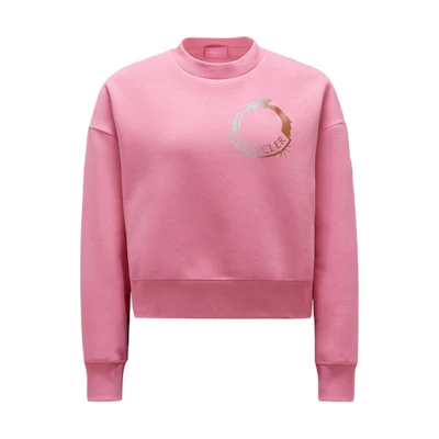 (Women) Moncler SS24 Pink Fleece Sweatshirt with Dragon Patch, Year of the Dragon Series. J10938G00010M3929528