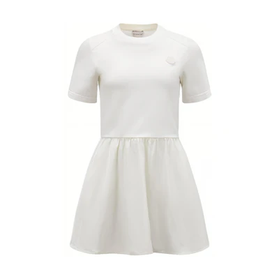 (Women) Moncler SS24 Short Sleeve Colorblock Dress White. J10938I0001989A1K034