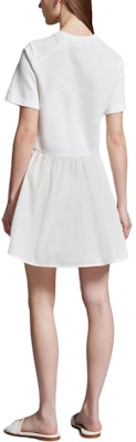 (Women) Moncler SS24 Short Sleeve Colorblock Dress White. J10938I0001989A1K034 Shop (Women) Moncler SS24 Short Sleeve Colorblock Dress White. J10938I0001989A1K034