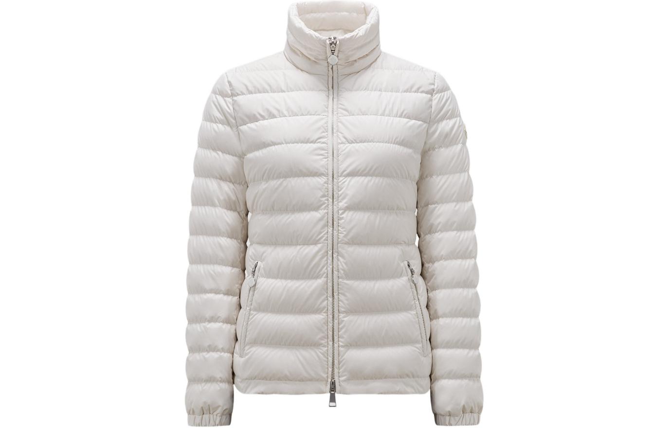 (Women) Moncler SS24  White Solid Color Zip-Up Down Jacket. J10931A0003754A81034