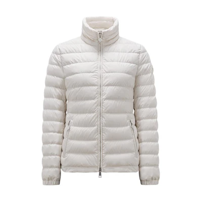 (Women) Moncler SS24 White Solid Color Zip-Up Down Jacket. J10931A0003754A81034