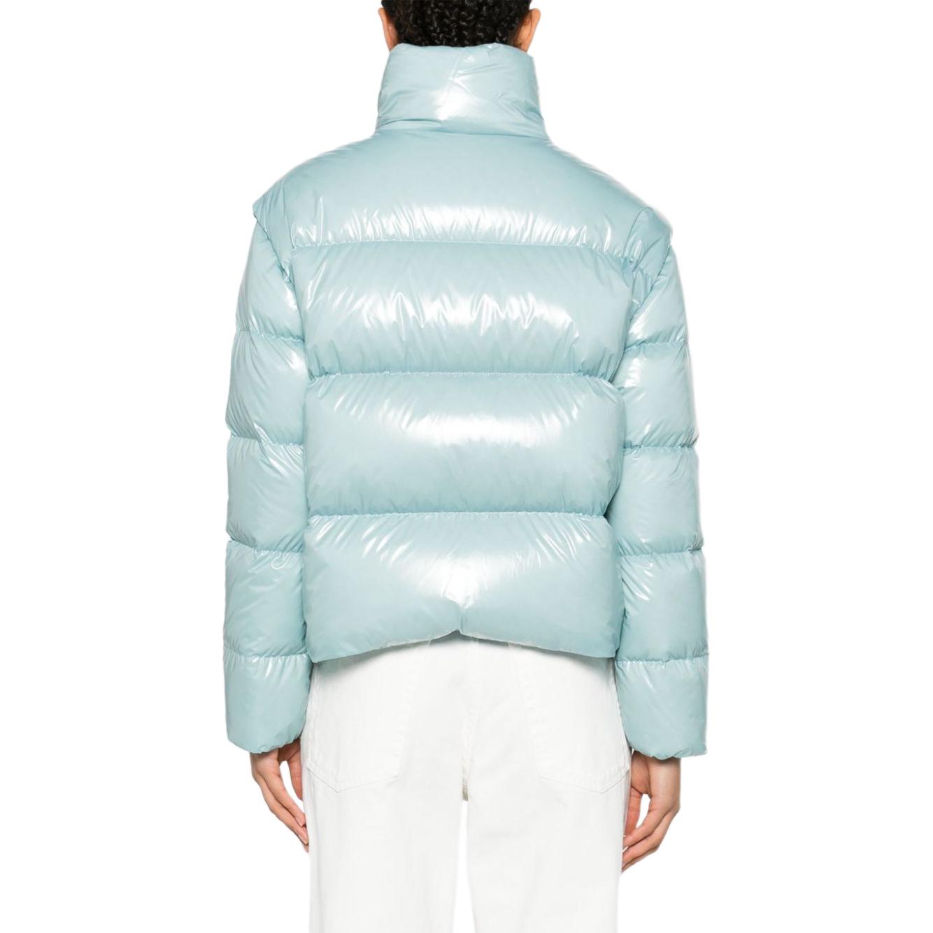 (Women) Moncler SS24 Almo Logo Detachable Sleeve Short Puffer Jacket Women Light Blue 1A000045960776R 圖 4