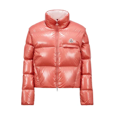 (Women) Moncler SS24 Almo Logo Detachable Sleeve Zip Puffer Jacket Women Pink. J10931A0000459607559