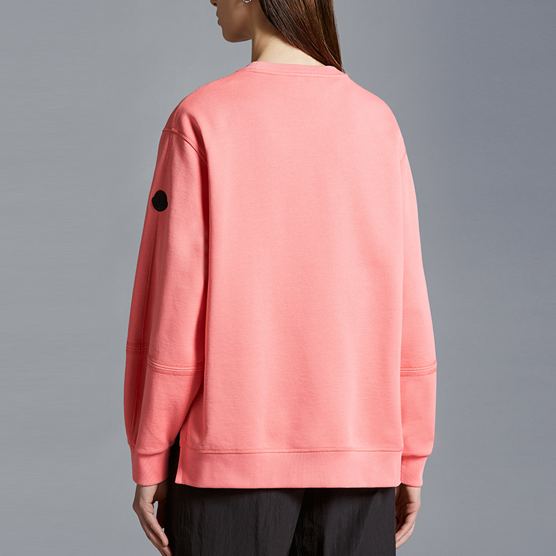 Purchase (W) Moncler SS24 Baju Panjang Logo Timbul Belah Sisi Wanita Warna Merah Jambu J10938G00006809KR416