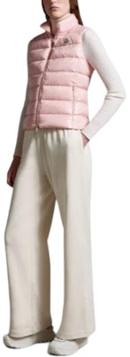 (Women) Moncler SS24 Ghany Logo Down Vest Pink Jacket. J20931A5250068950500 Lookbook (Women) Moncler SS24 Ghany Logo Down Vest Pink Jacket. J20931A5250068950500