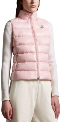 (Women) Moncler SS24 Ghany Logo Down Vest Pink Jacket. J20931A5250068950500 Purchase (Women) Moncler SS24 Ghany Logo Down Vest Pink Jacket. J20931A5250068950500