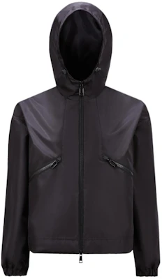 (W) Moncler SS24 MARMACE Jaket Hoodie Hitam Loose Fit dengan Resleting. J10931A00142597FW999 Order (W) Moncler SS24 MARMACE Jaket Hoodie Hitam Loose Fit dengan Resleting. J10931A00142597FW999