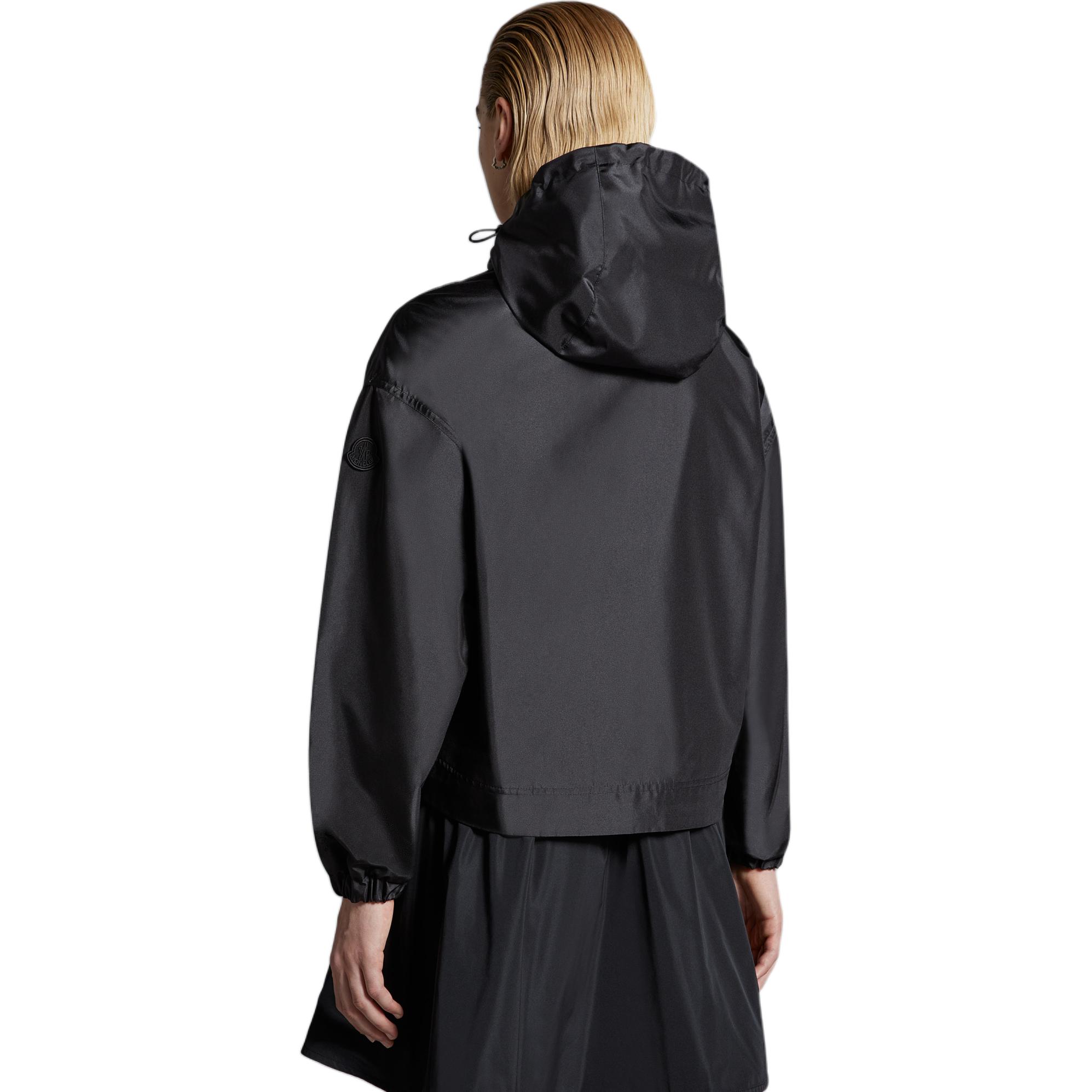 Shop (W) Moncler SS24 MARMACE Jaket Hoodie Hitam Loose Fit dengan Resleting. J10931A00142597FW999