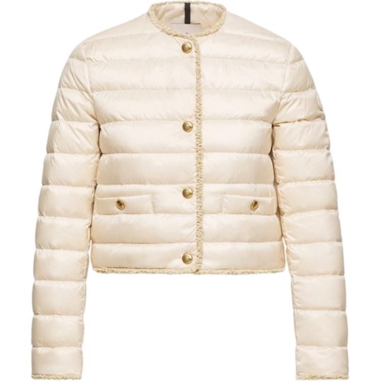 (Women) Moncler SS26 Fleurs  Short Down Jacket with Terry Trim - Casual & Versatile L10931A00104597YF20N