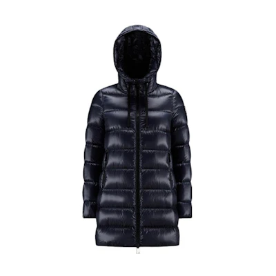 (Women) Moncler Suyen Long Hooded Down Jacket Midnight Blue - I20931B2000053052778