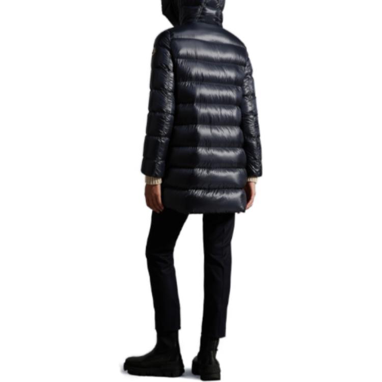 (Women) Moncler Suyen Long Hooded Down Jacket Midnight Blue - I20931B2000053052778 圖 4