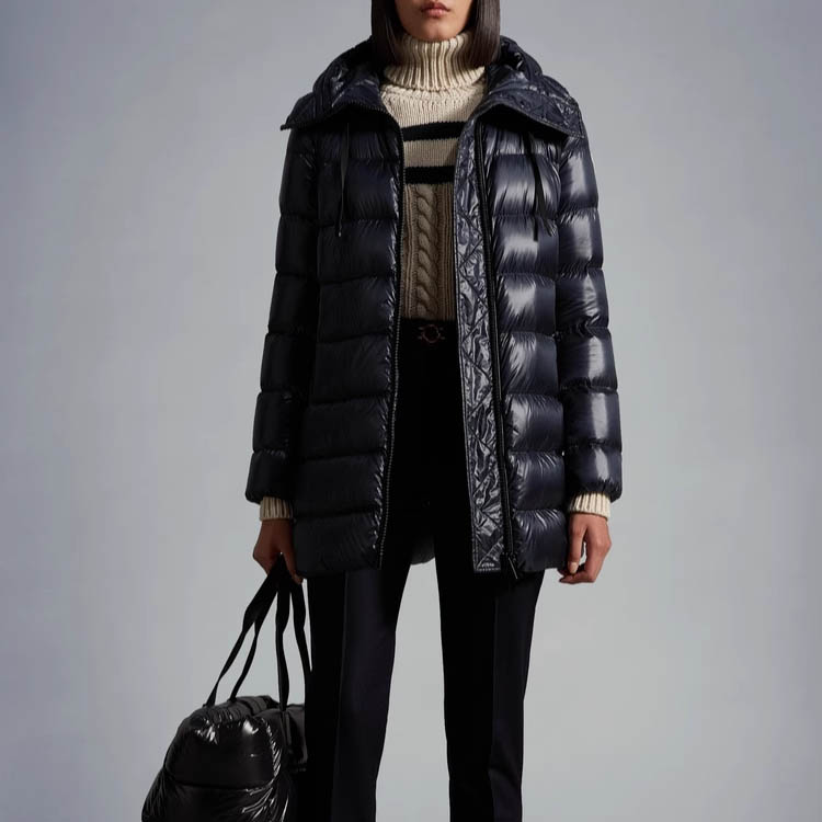 (Women) Moncler Suyen Long Hooded Down Jacket Midnight Blue - I20931B2000053052778 圖 5