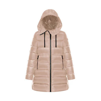 (Women) Moncler Suyen Pink Glossy Down Jacket with Drawstring Hood Winter Edition 0931B2000053052511