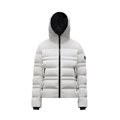 (Women) Moncler Tharon SS22 Short Hoodie Down Jacket Winter White H10931A0001953A3H001