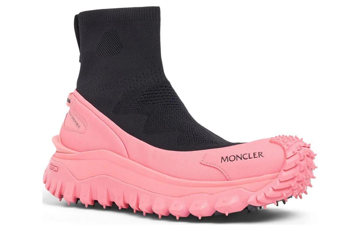 Lookbook Moncler盟可睐 Trailgrip 布料 圓頭套穿 高筒 休閒鞋 女款 粉黑