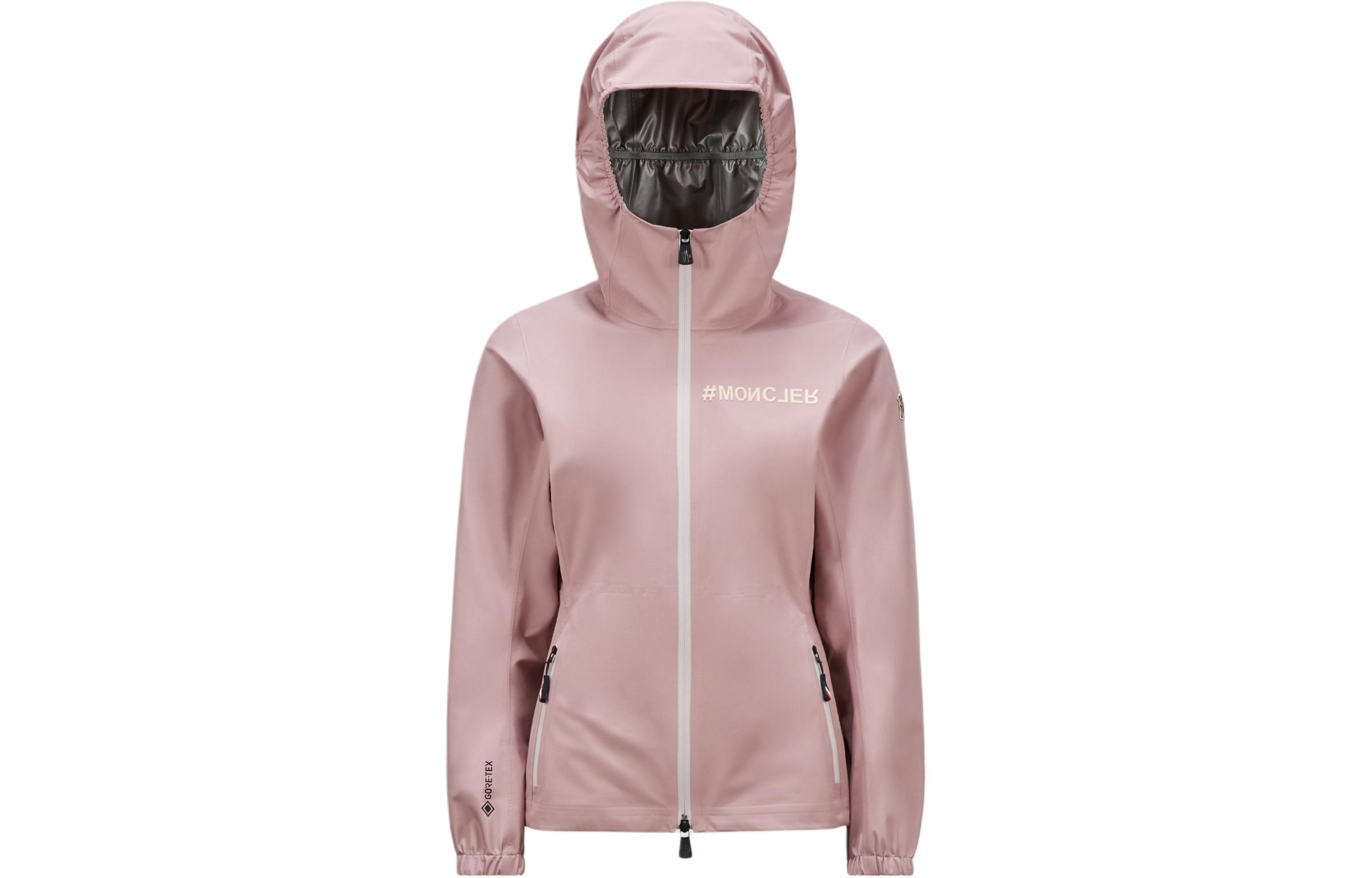 (Women) Moncler Valles  Light Pink Letter Print Hooded Jacket J10981A0000254AL553A