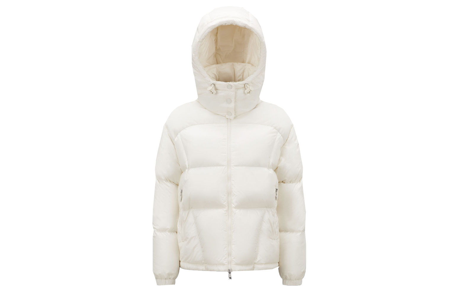 (Women) Moncler White  Short Down Jacket with Detachable Adjustable Hood. I20931A00049595ZZ034