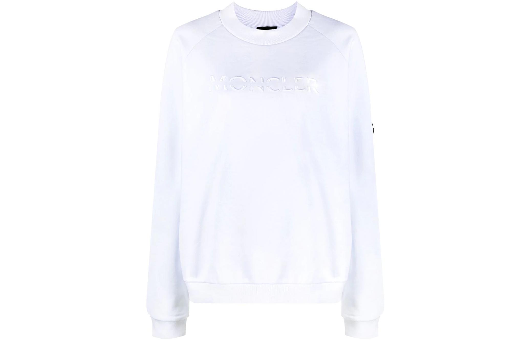 Order (W) 蒙克莱白色刺绣Logo圆领卫衣 H20938G0000780451